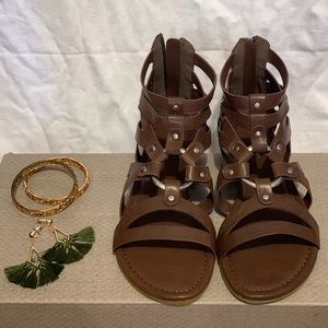 Faux leather sandals